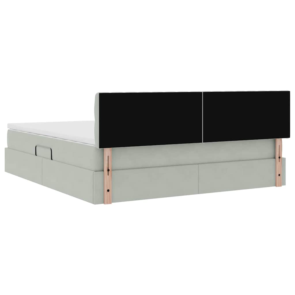 Letto con Contenitore Grigio chiaro 180 x 200 cm Velluto