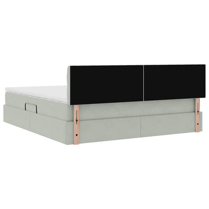 Letto con Contenitore Grigio chiaro 180 x 200 cm Velluto