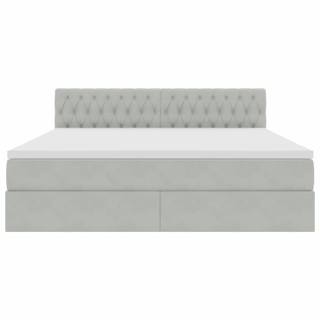 Letto con Contenitore Grigio chiaro 180 x 200 cm Velluto | homemem39
