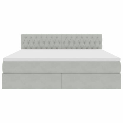 Letto con Contenitore Grigio chiaro 180 x 200 cm Velluto | homemem39