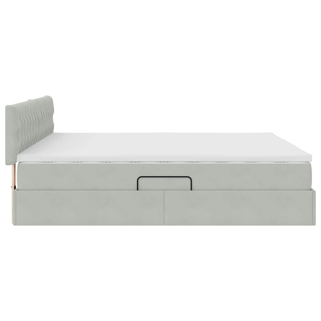 Letto con Contenitore Grigio chiaro 180 x 200 cm Velluto | homemem39