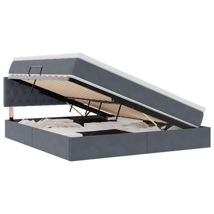 Letto con Contenitore Grigio scuro 180 x 200 cm Velluto