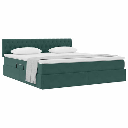 Letto con Contenitore Verde Scuro 180 x 200 cm Velluto