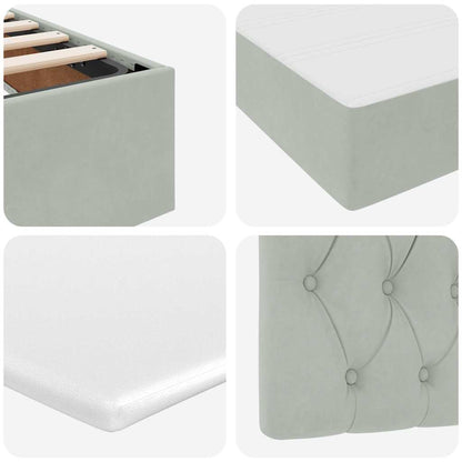 Letto con Contenitore Grigio chiaro 200 x 200 cm Velluto
