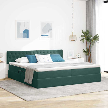 Letto con Contenitore Verde Scuro 200 x 200 cm Velluto | homemem39