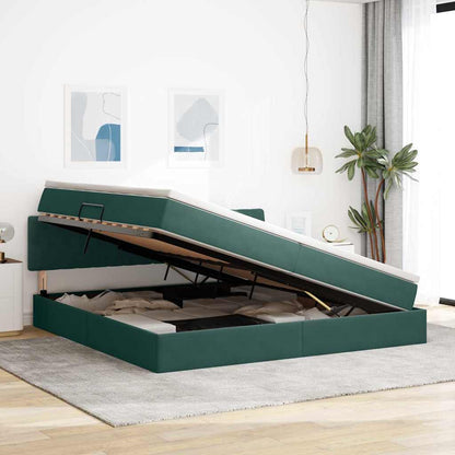 Letto con Contenitore Verde Scuro 200 x 200 cm Velluto | homemem39