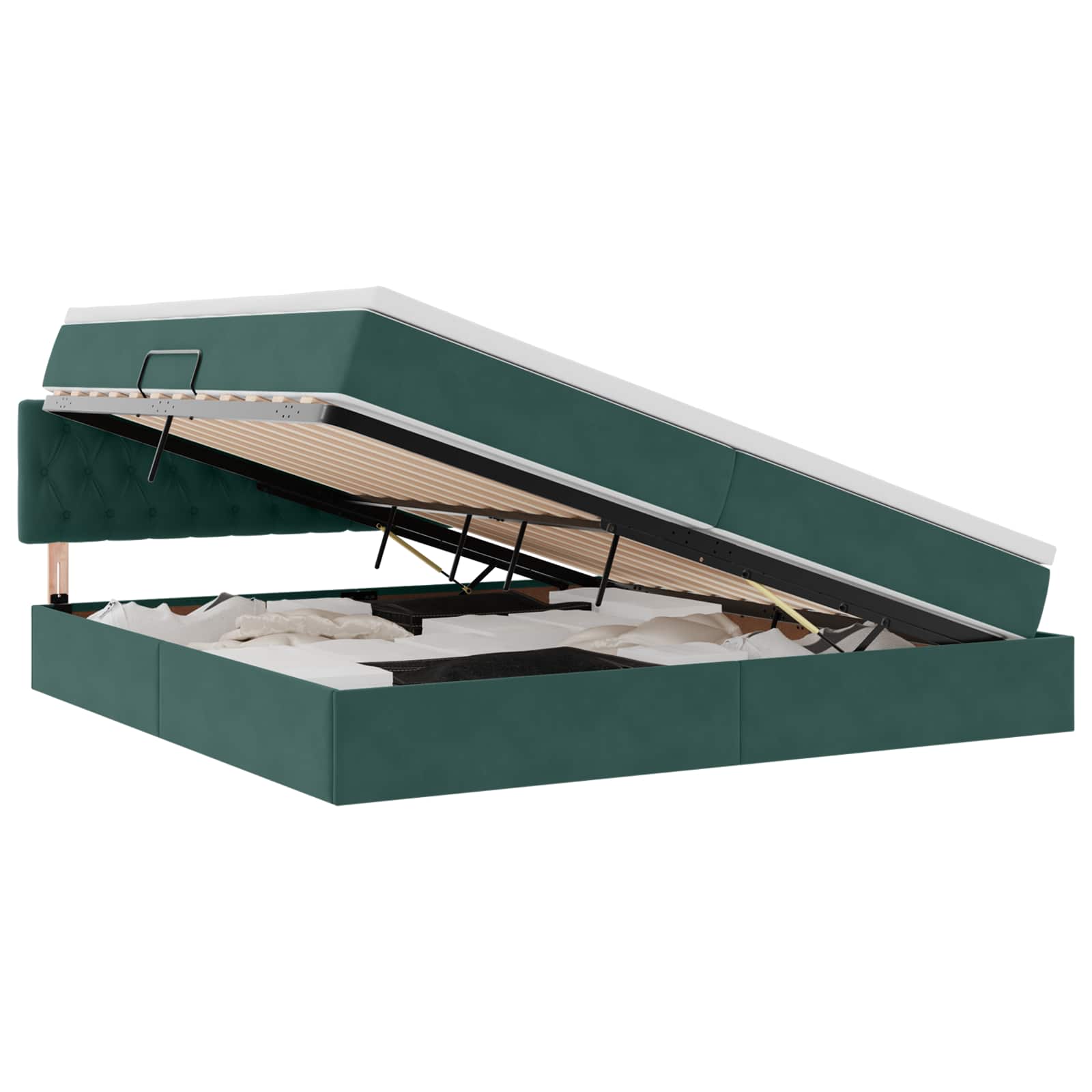 Letto con Contenitore Verde Scuro 200 x 200 cm Velluto | homemem39