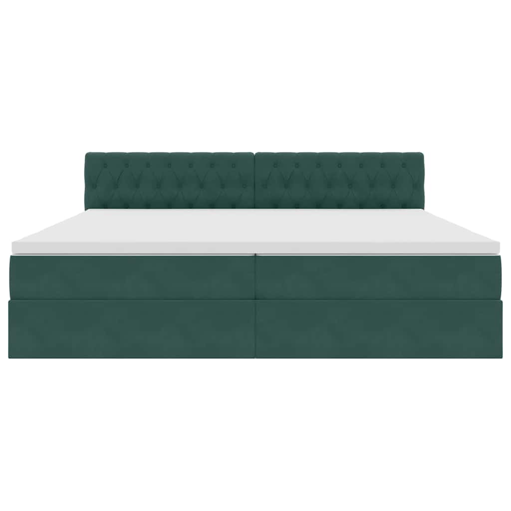Letto con Contenitore Verde Scuro 200 x 200 cm Velluto