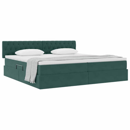 Letto con Contenitore Verde Scuro 200 x 200 cm Velluto | homemem39