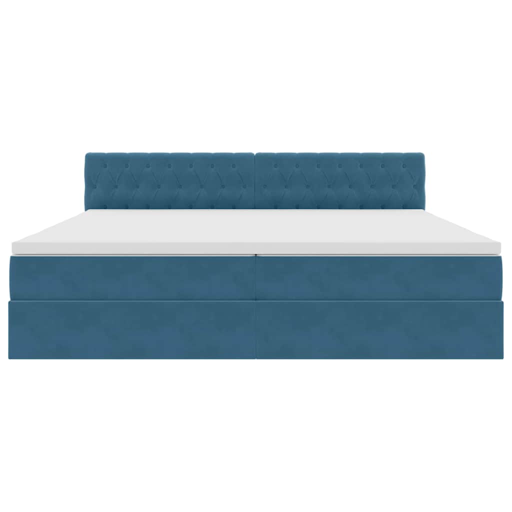 Letto con Contenitore Blu Scuro 200 x 200 cm Velluto | homemem39