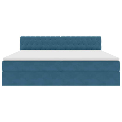 Letto con Contenitore Blu Scuro 200 x 200 cm Velluto | homemem39
