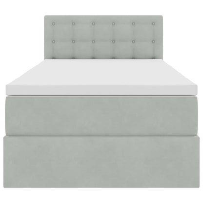 Letto con Contenitore Grigio chiaro 90 x 190 cm Velluto | homemem39