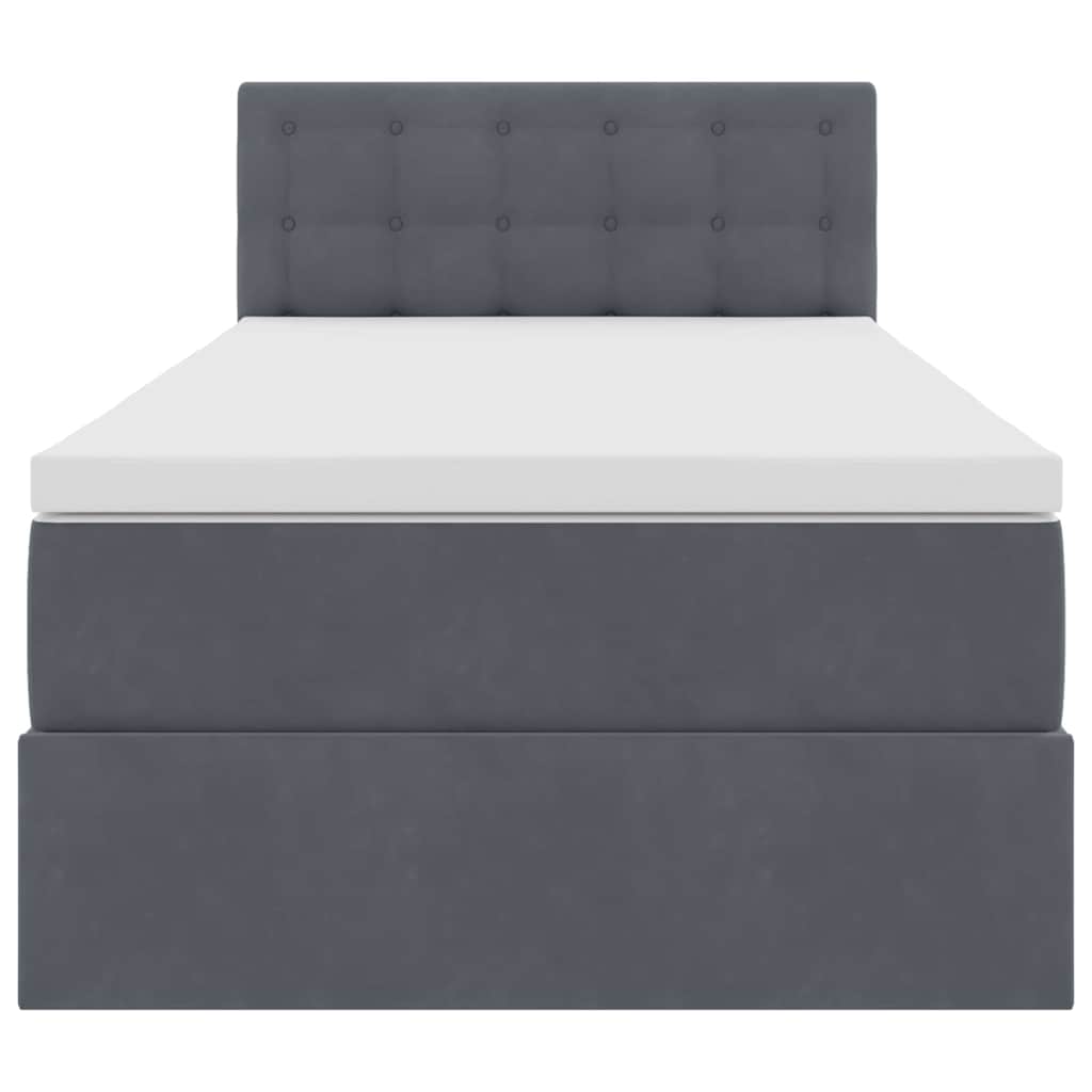 Letto con Contenitore Grigio scuro 90 x 190 cm Velluto | homemem39