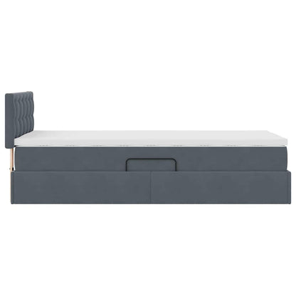Letto con Contenitore Grigio scuro 90 x 190 cm Velluto | homemem39