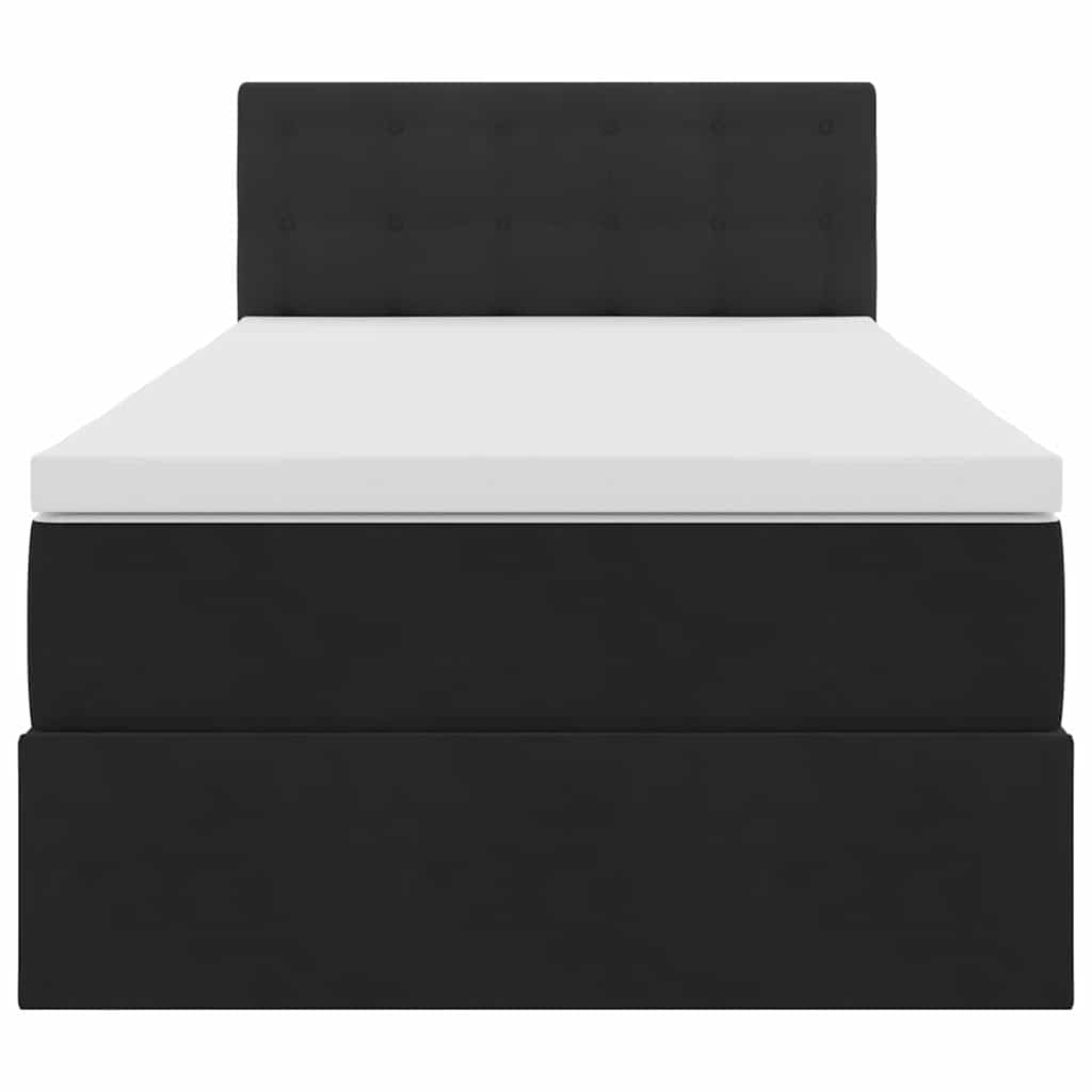 Letto con Contenitore con materasso Nero 90 x 190 cm Velluto | homemem39
