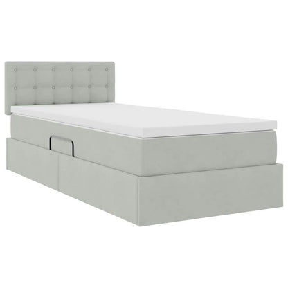 Letto con Contenitore Grigio chiaro 90 x 200 cm Velluto | homemem39
