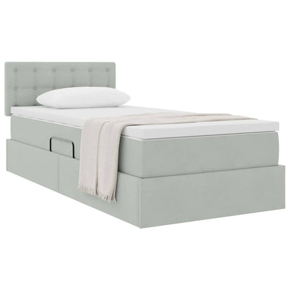Letto con Contenitore Grigio chiaro 90 x 200 cm Velluto | homemem39