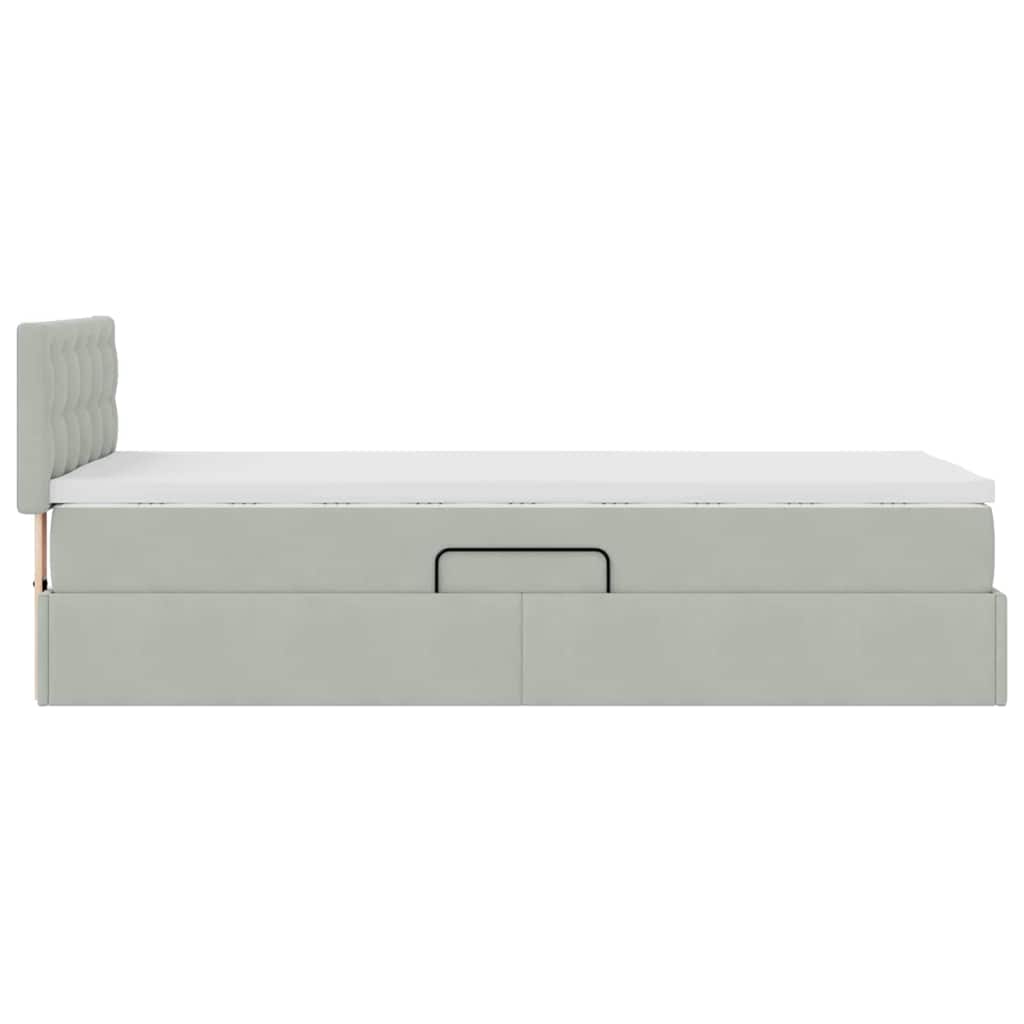 Letto con Contenitore Grigio chiaro 90 x 200 cm Velluto | homemem39