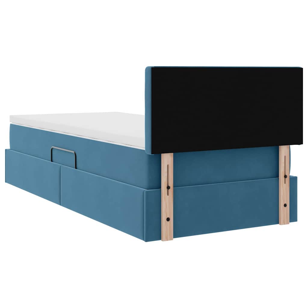 Letto con Contenitore Blu Scuro 90 x 200 cm Velluto