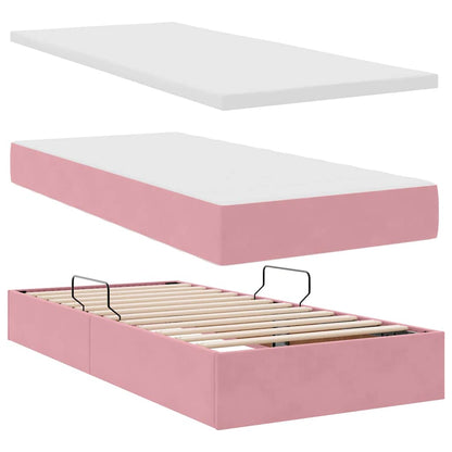 Letto con Contenitore con materasso Rosa 90 x 200 cm Velluto | homemem39