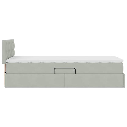 Letto con Contenitore Grigio chiaro 100 x 200 cm Velluto | homemem39