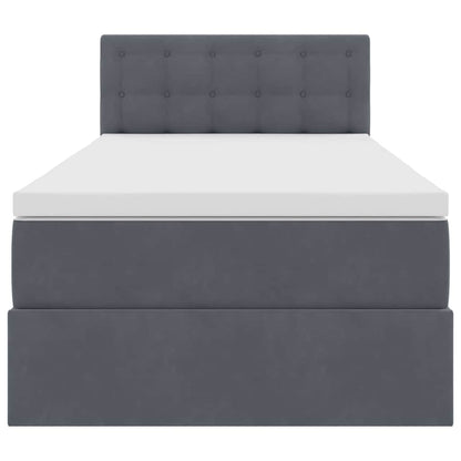 Letto con Contenitore Grigio scuro 100 x 200 cm Velluto | homemem39