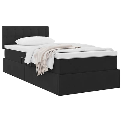 Letto con Contenitore con materasso Nero 100 x 200 cm Velluto | homemem39