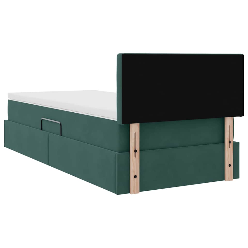 Letto con Contenitore Verde Scuro 100 x 200 cm Velluto