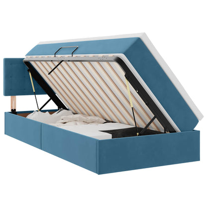 Letto con Contenitore Blu Scuro 100 x 200 cm Velluto | homemem39