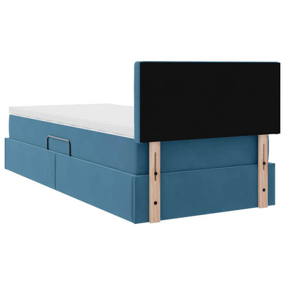 Letto con Contenitore Blu Scuro 100 x 200 cm Velluto