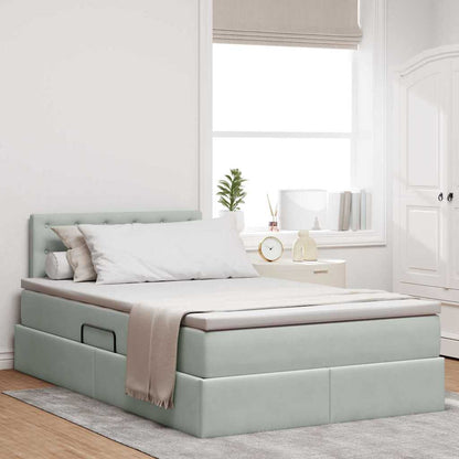 Letto con Contenitore Grigio chiaro 120 x 190 cm Velluto | homemem39