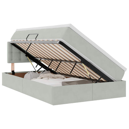 Letto con Contenitore Grigio chiaro 120 x 190 cm Velluto | homemem39