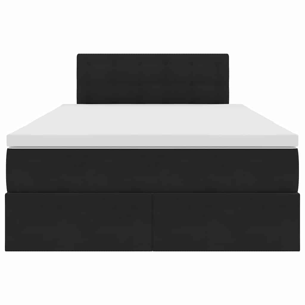 Letto con Contenitore con materasso Nero 120 x 190 cm Velluto | homemem39