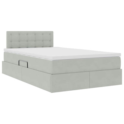 Letto con Contenitore Grigio chiaro 120 x 200 cm Velluto | homemem39