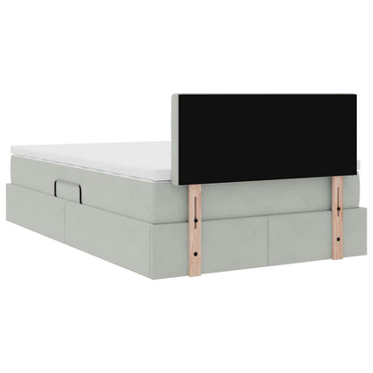 Letto con Contenitore Grigio chiaro 120 x 200 cm Velluto