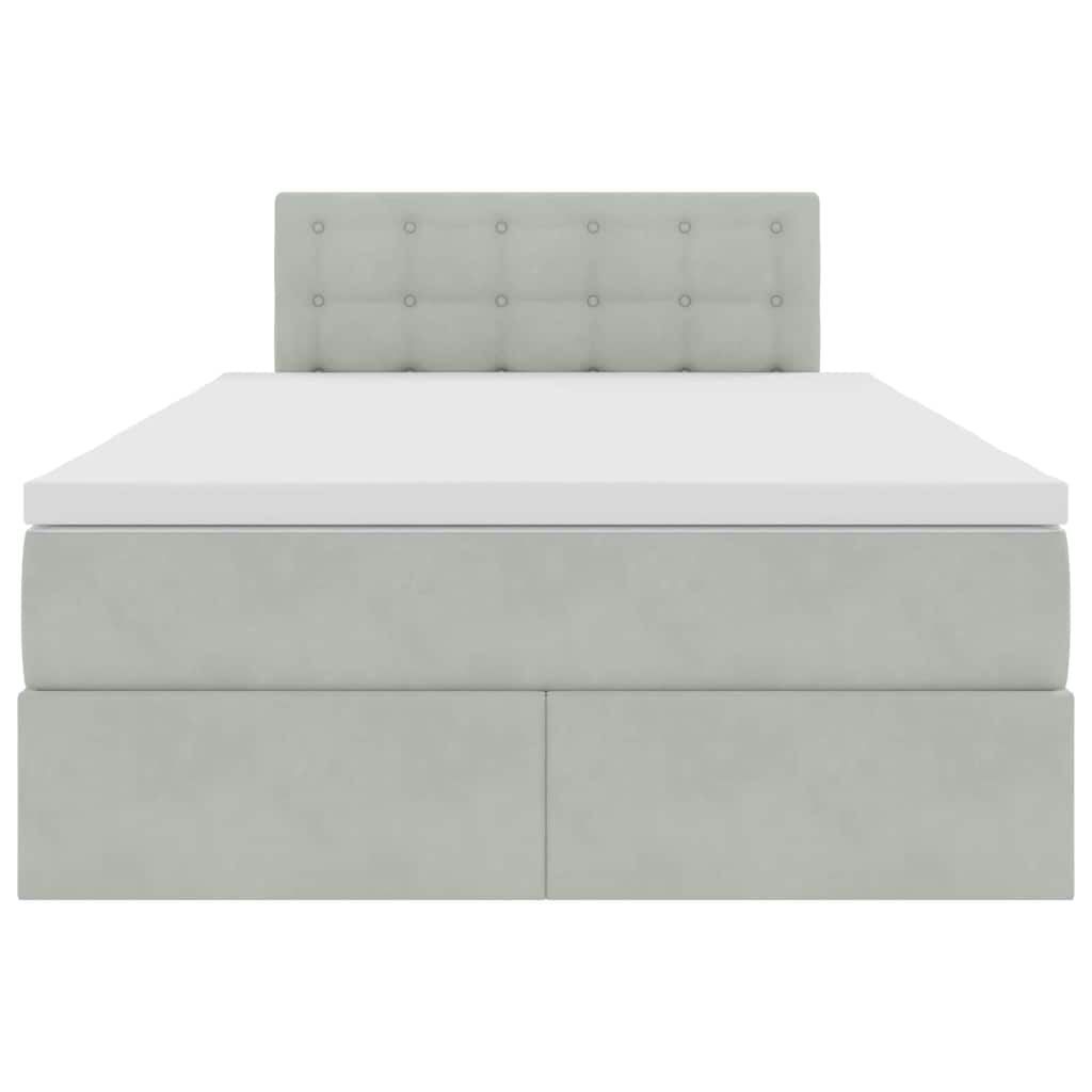 Letto con Contenitore Grigio chiaro 120 x 200 cm Velluto | homemem39