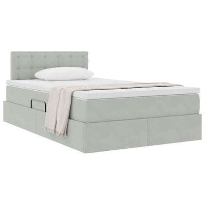 Letto con Contenitore Grigio chiaro 120 x 200 cm Velluto | homemem39