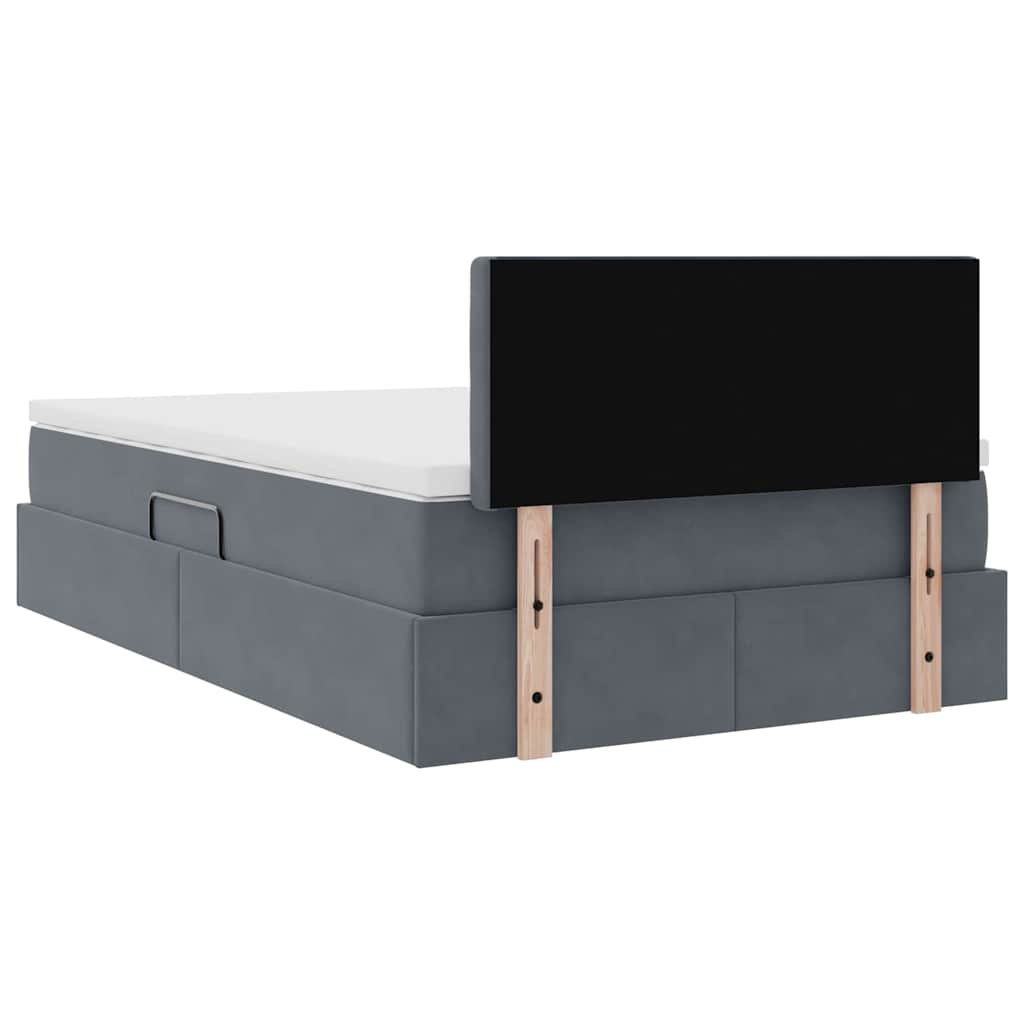 Letto con Contenitore Grigio scuro 120 x 200 cm Velluto | homemem39