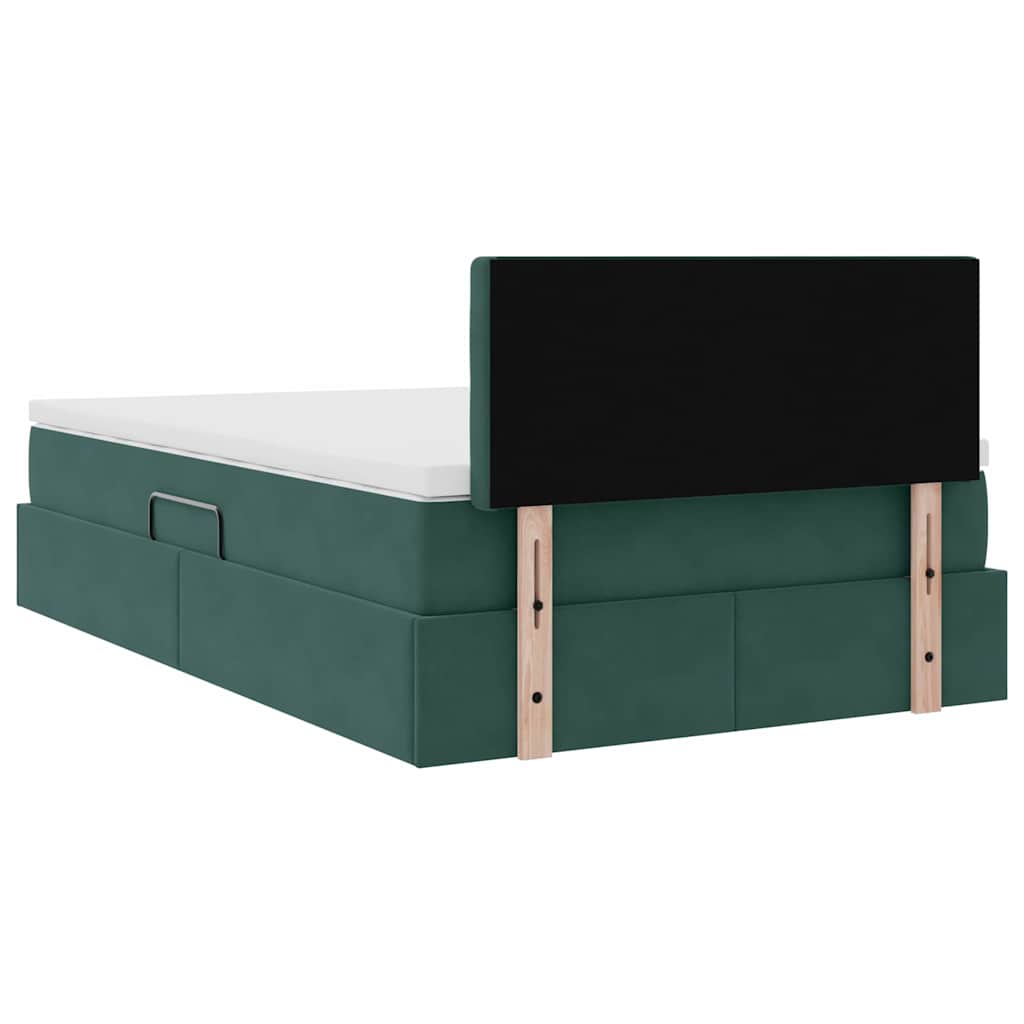 Letto con Contenitore Verde Scuro 120 x 200 cm Velluto