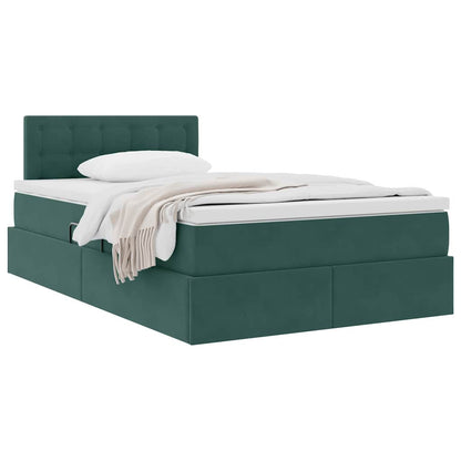 Letto con Contenitore Verde Scuro 120 x 200 cm Velluto