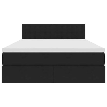 Letto con Contenitore con materasso Nero 140 x 190 cm Velluto | homemem39