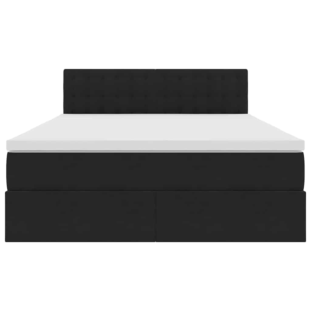 Letto con Contenitore con materasso Nero 140 x 190 cm Velluto
