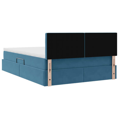 Letto con Contenitore Blu Scuro 140 x 190 cm Velluto