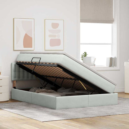 Letto con Contenitore Grigio chiaro 140 x 200 cm Velluto | homemem39