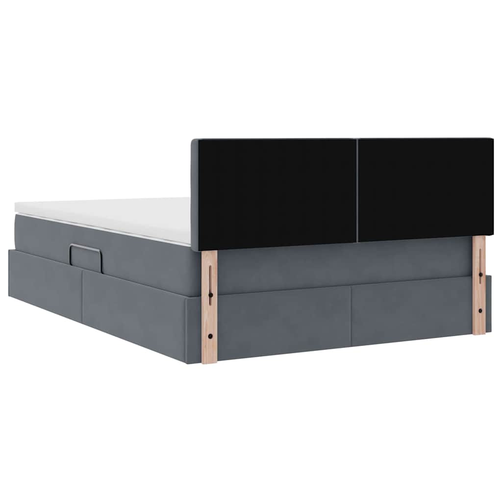 Letto con Contenitore Grigio scuro 140 x 200 cm Velluto