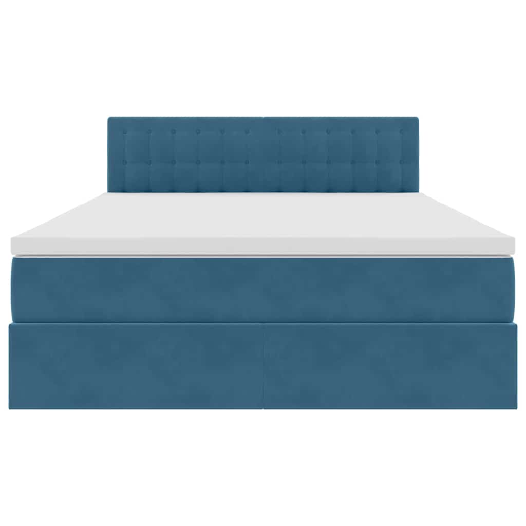 Letto con Contenitore Blu Scuro 140 x 200 cm Velluto | homemem39