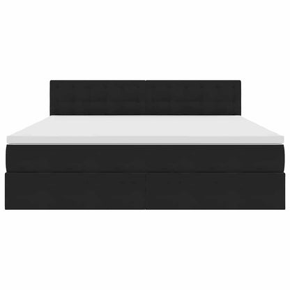 Letto con Contenitore con materasso Nero 160 x 200 cm Velluto
