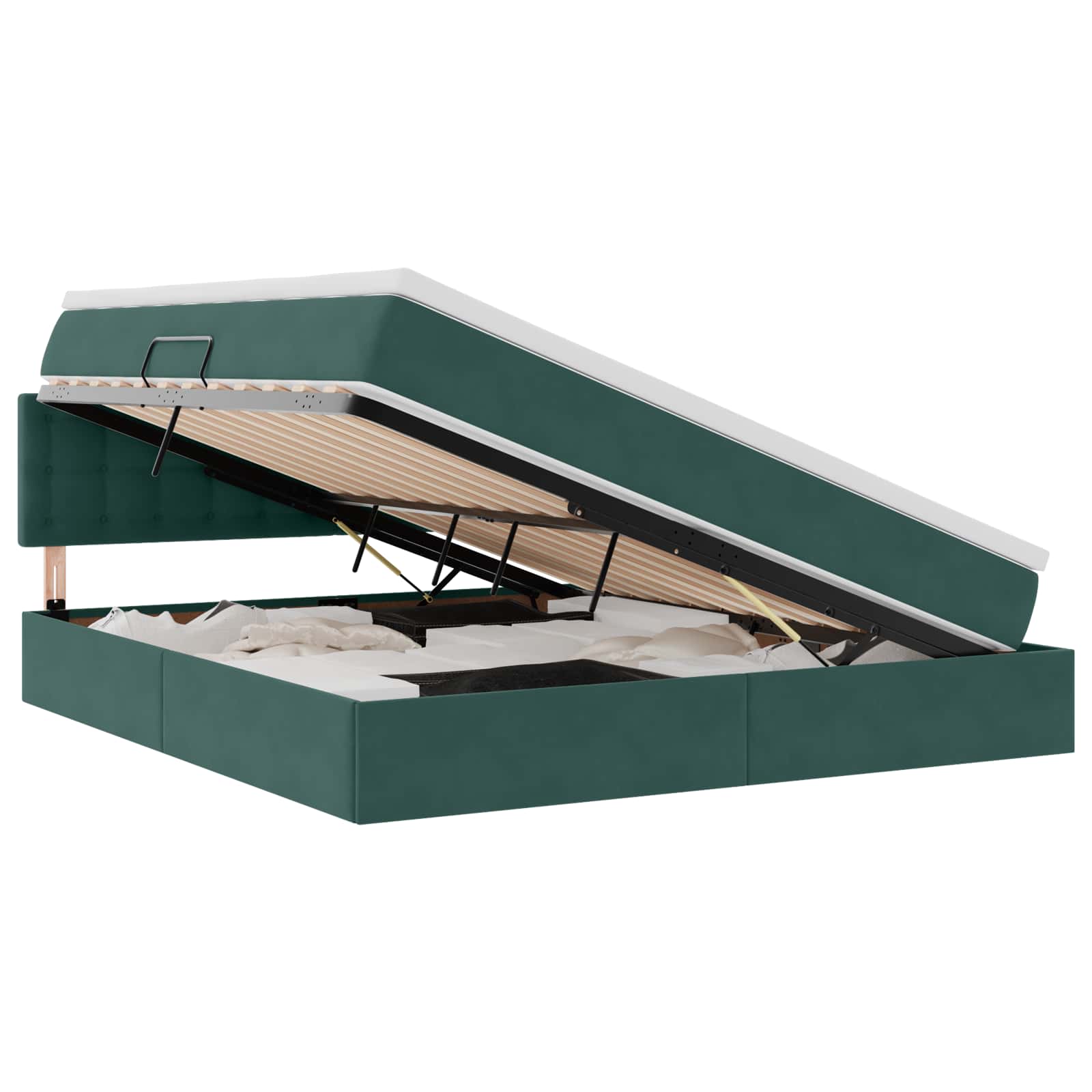 Letto con Contenitore Verde Scuro 160 x 200 cm Velluto | homemem39