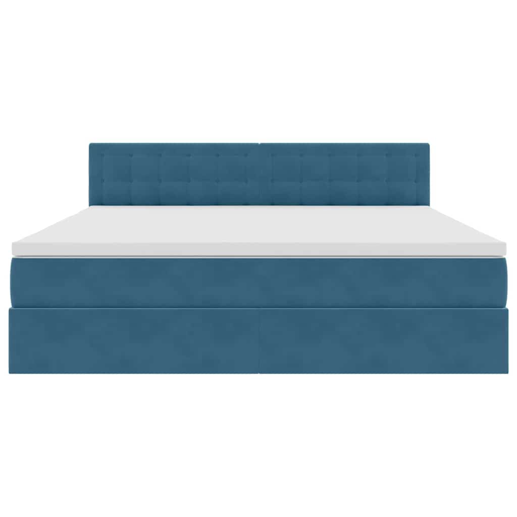 Letto con Contenitore Blu Scuro 160 x 200 cm Velluto
