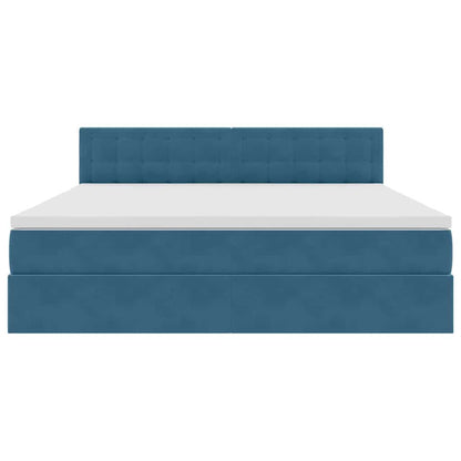 Letto con Contenitore Blu Scuro 160 x 200 cm Velluto